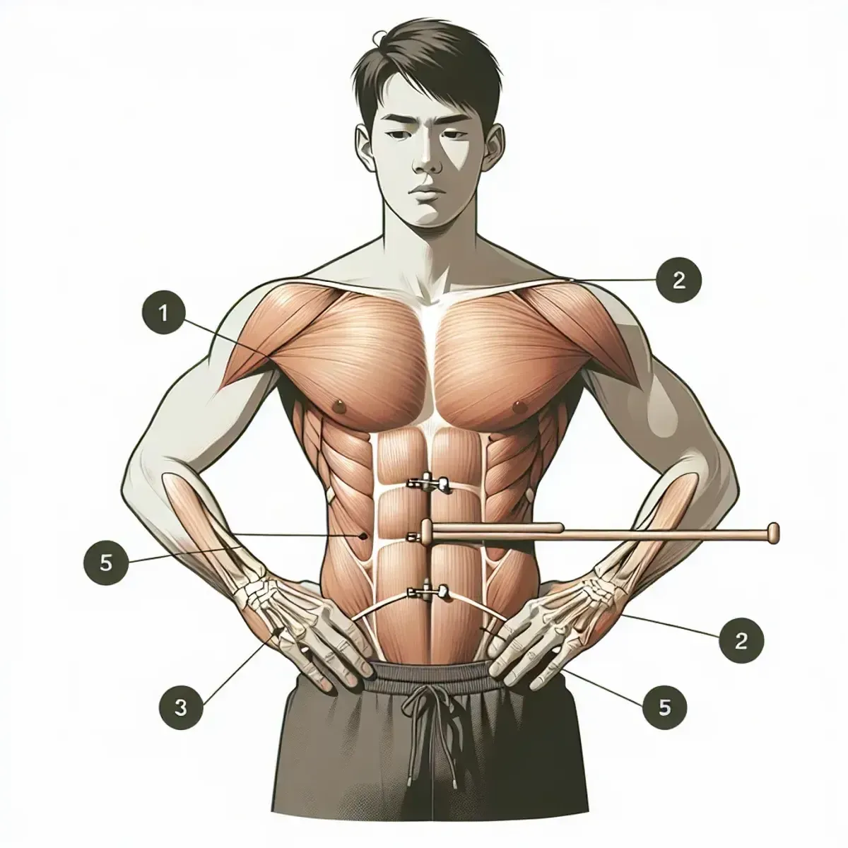 Hip hinge setup with dowel: head, thoracic, sacrum contact