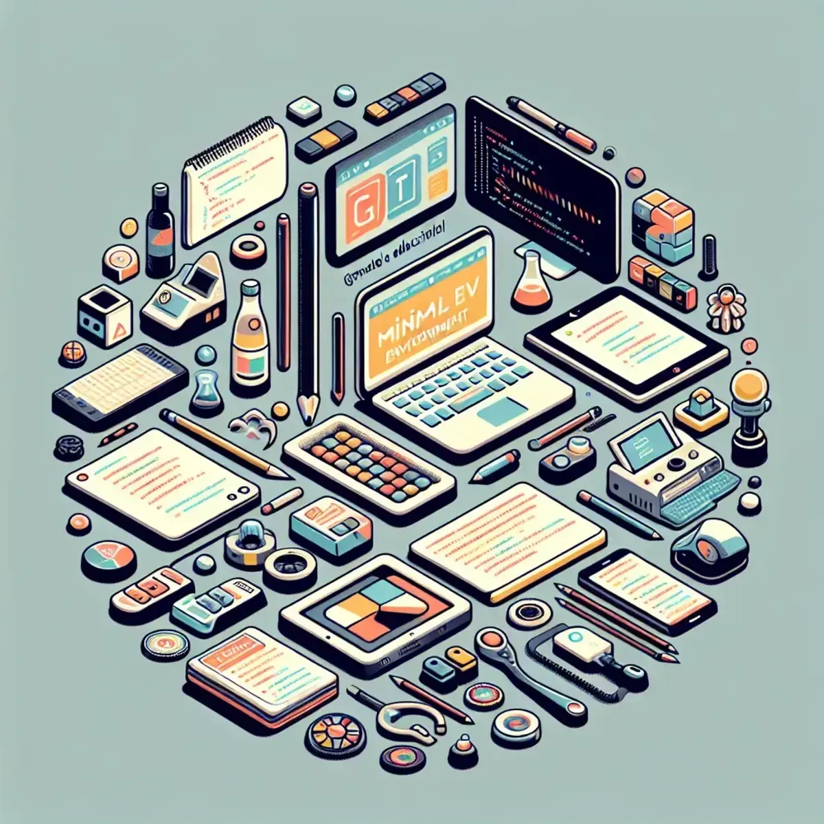 Un entorno de desarrollo mínimo: editor, terminal, Git, runtime del lenguaje y ejecutor de pruebas