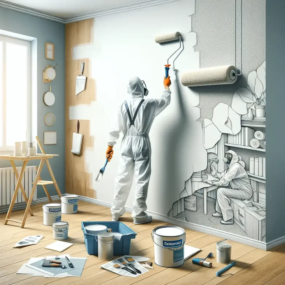 Abkanten und Rollentechnik an einer Innenwand