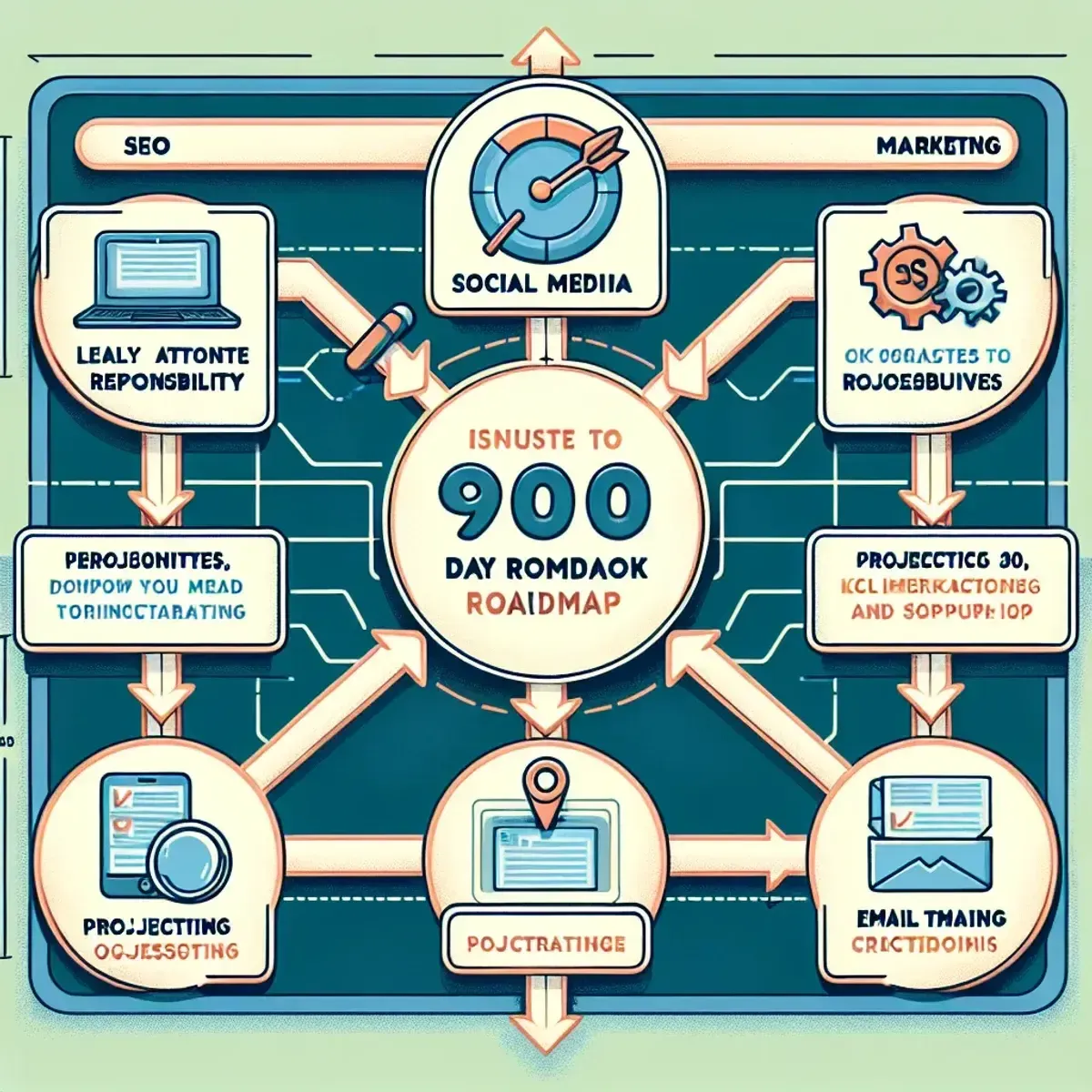 Beispielhafte 90-Tage-Roadmap für SEO, Social und E-Mail