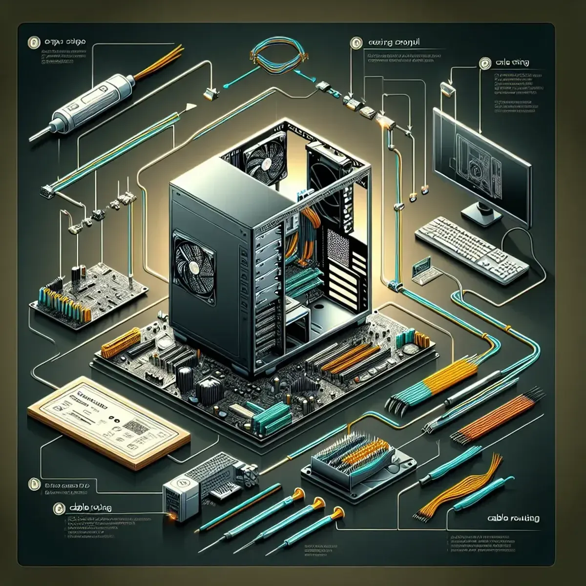 Schritt-für-Schritt-PC-Montage mit Kabelverlegung