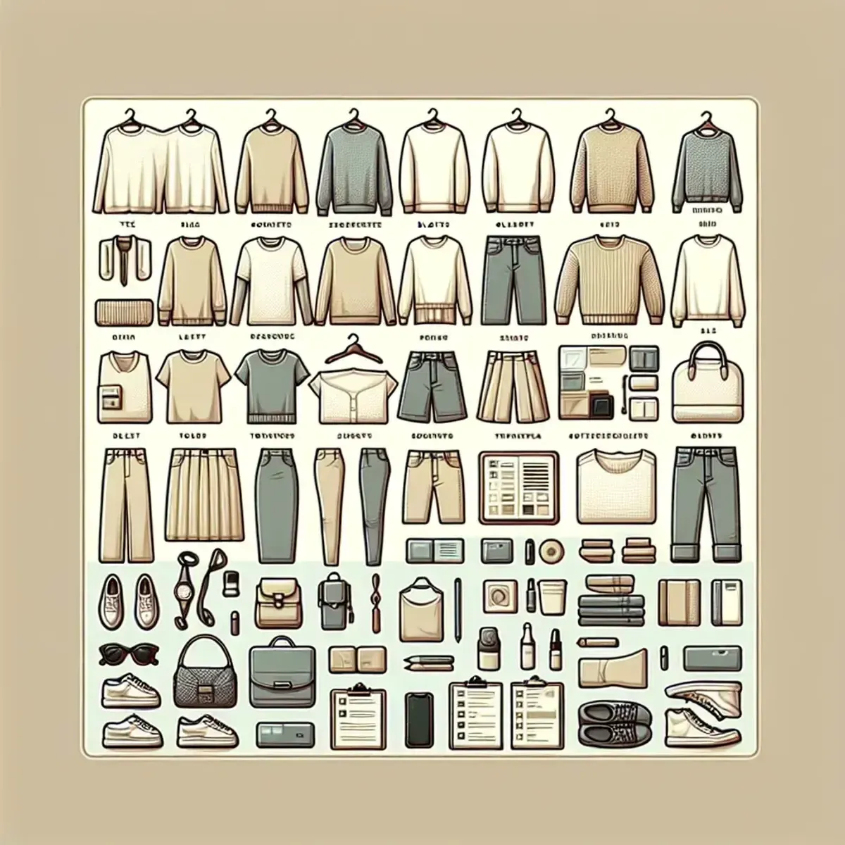 capsule wardrobe grid example