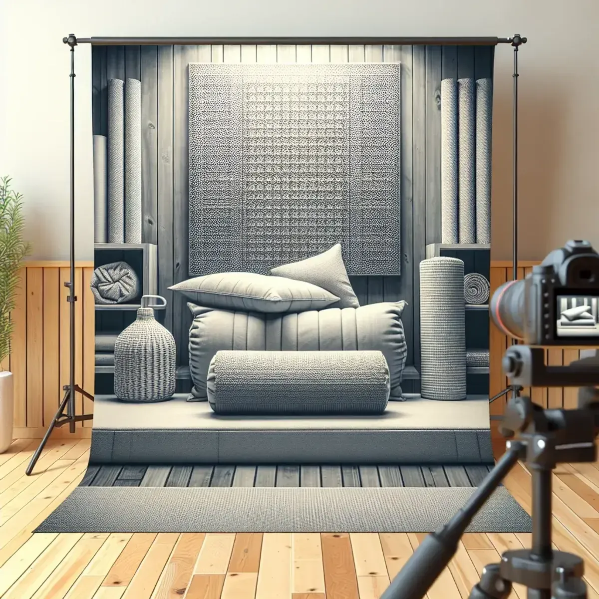 Aufbau für restorative Endentspannung mit Polster und Decke