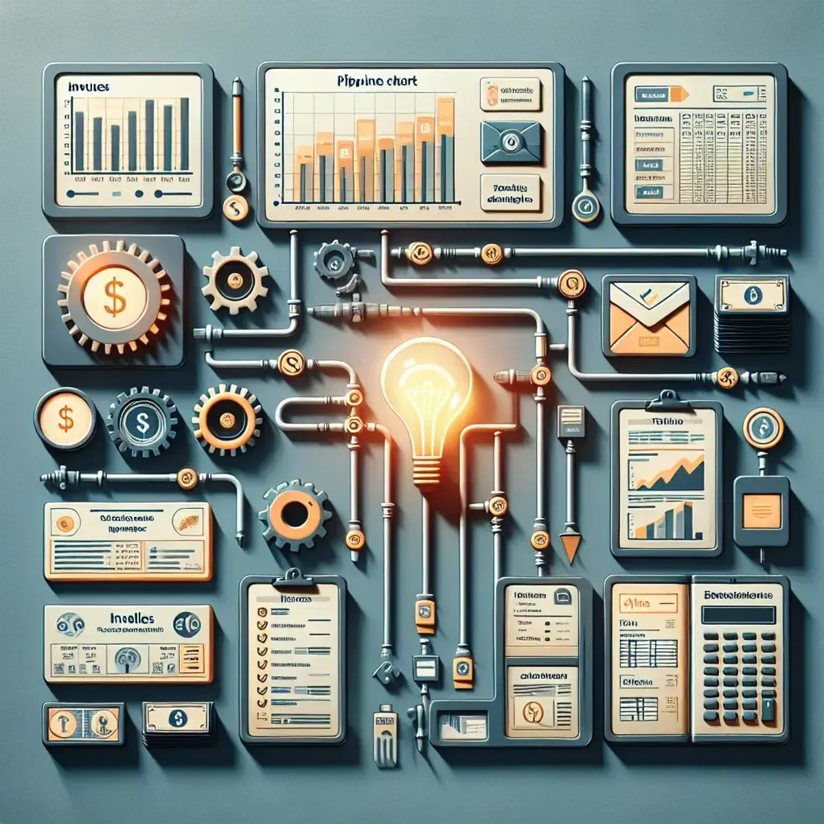 Endansicht: Dashboard mit Pipeline, Rechnungen und Steuer‑Rücklagen